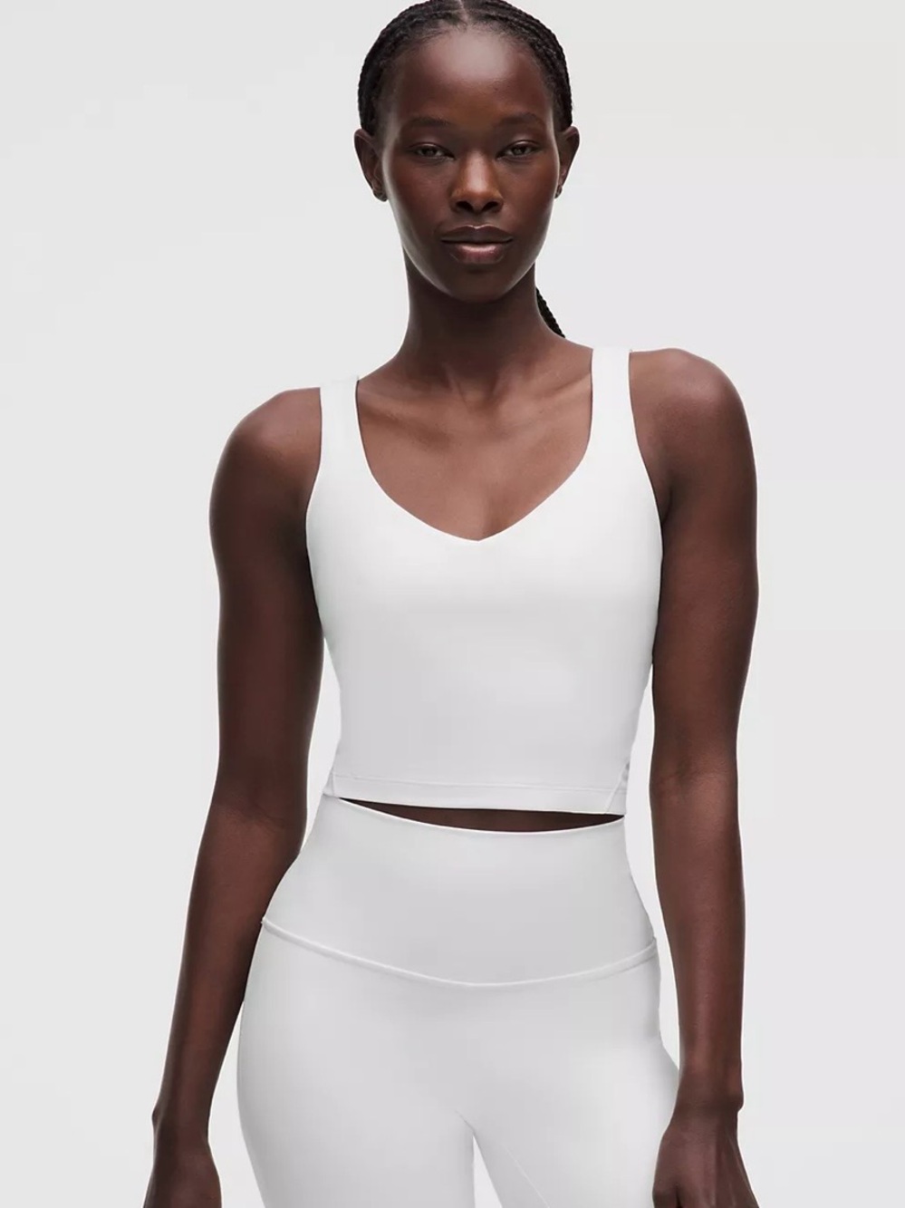 White lululemon Align crop tank top (light support a/b cup) size 6